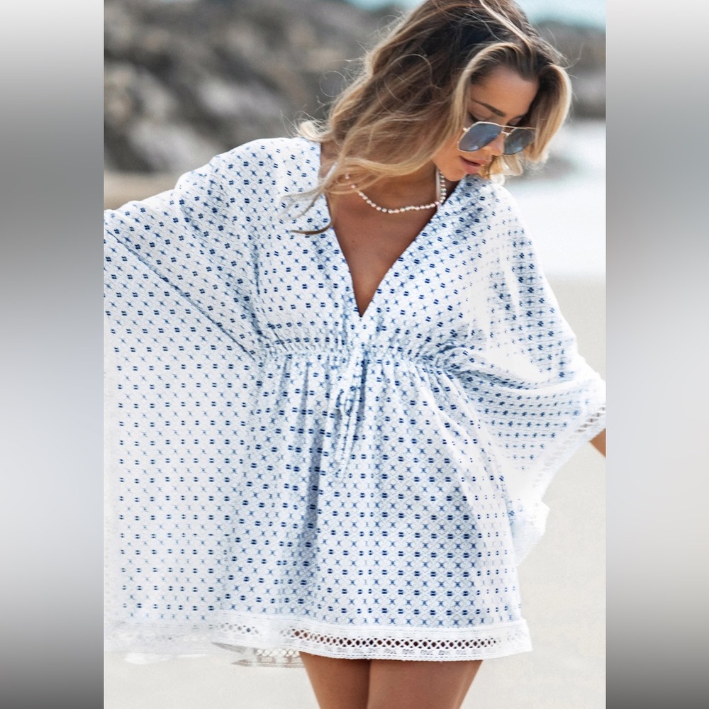 Cupshe Ornate Print Lace Cover-Up Dress